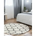 thumbnail image 5 of Unique Loom Hygge Shag Collection Area Rug - Trellis (3' 3" Round Ivory/Gray), 5 of 7