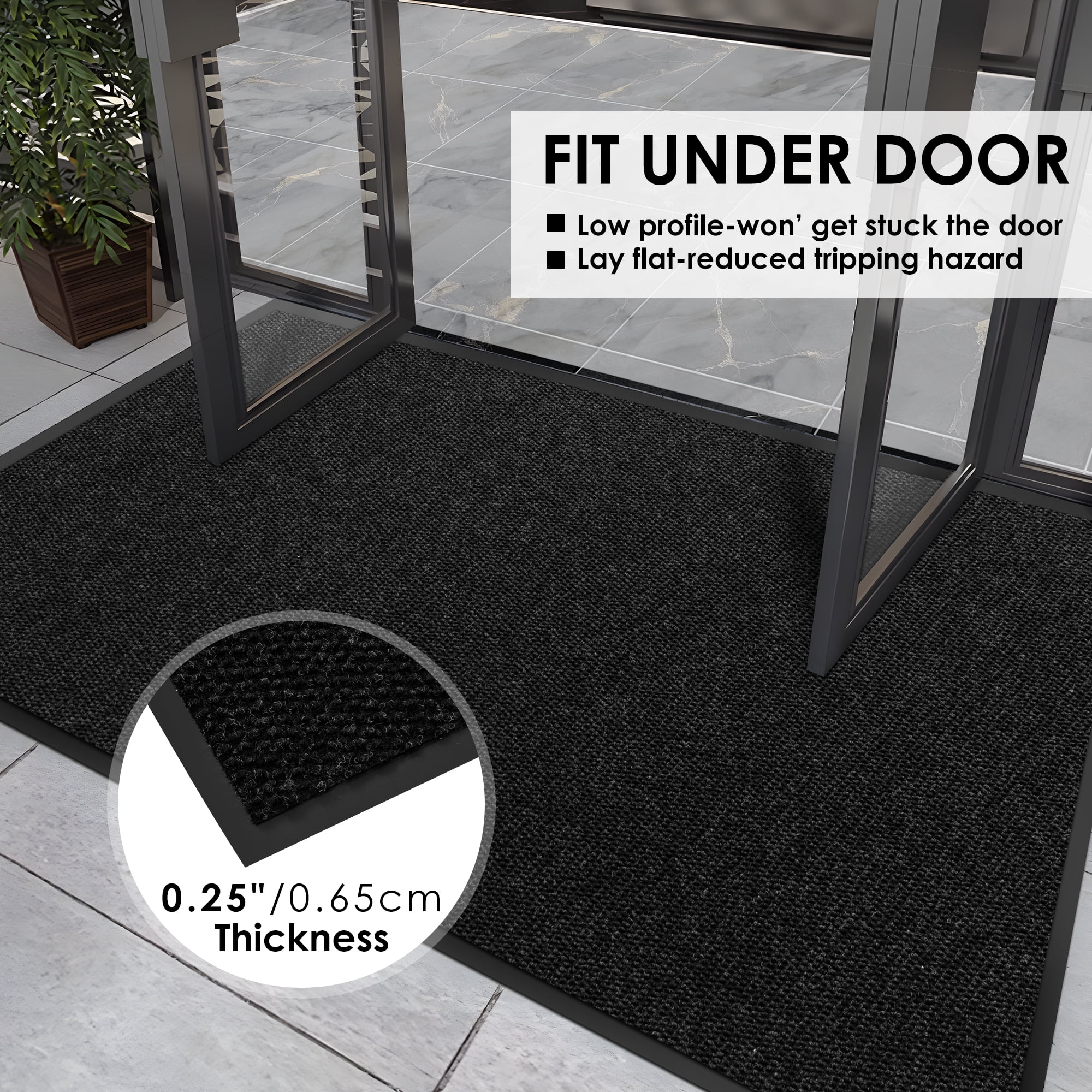 Morefany 3'x6' Entrance Front Floor Door Mat Entryway Doormat Indoor Heavy Duty Dirt Trapper Non-Slip Rubber Backing Outdoor Welcome Mats