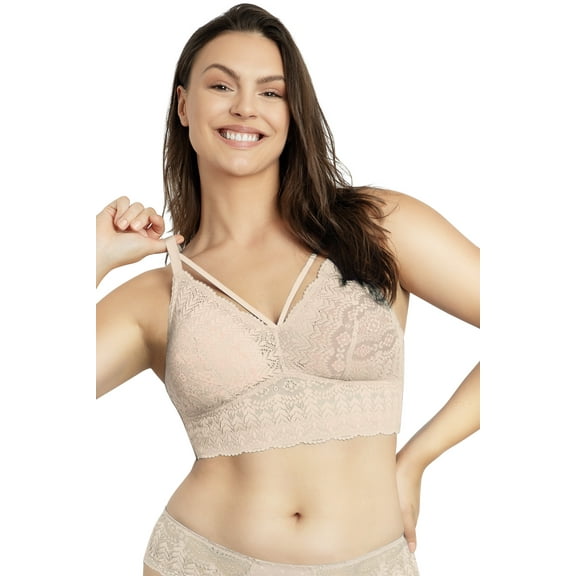 Parfait Mia Lace Wireless Padded Lace Bralette P5951 Color: Bare Size: 30 C