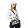 thumbnail image 2 of Merry Christmas Santa Reindeer Antlers Newfoundland Sleigh Xmas Winter Holiday All Over Print 3D Canvas Tote Bag Newfie Dog Lover Gifts Reusable Handbag - 00023, 2 of 5