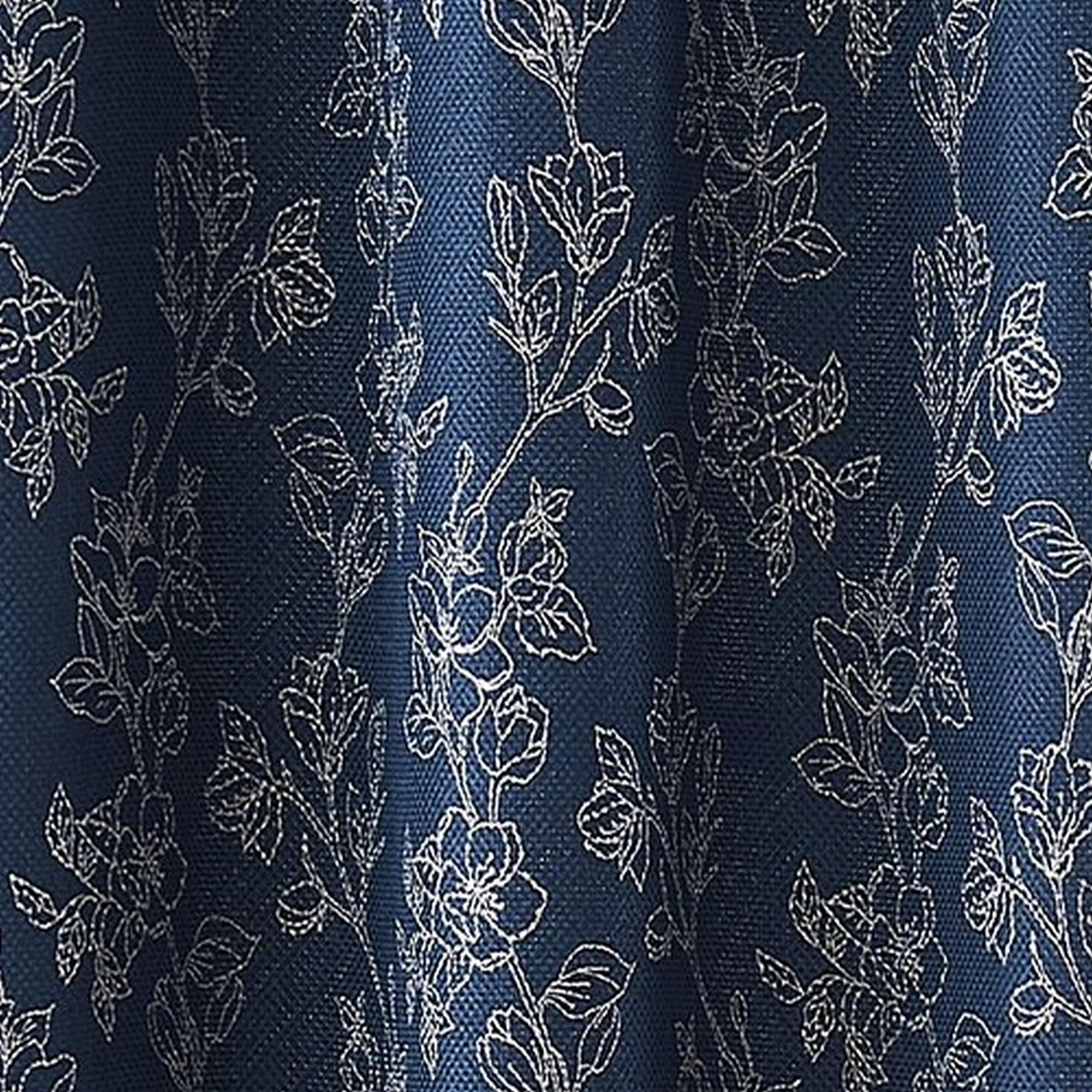 VCNY Home Carmen Navy Blue Floral Rod Pocket Blackout Curtain Panel, 52" x 84"