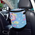 thumbnail image 6 of Qxltty Pattern Featuring Cute Baby Seahorses Car Trash Can with Lid Vehicle Backseat Hanging Leak Proof Storage Bin, 6 of 7