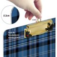 thumbnail image 3 of FMSHPON Blue Black Tartan Plaid Scottish Clipboard Hardboard Wood Nursing Clip Board and Pull for Standard A4 Letter 13x9 inches, 3 of 7