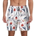 thumbnail image 2 of Picia Tulips Flowers pattern Mens Swim Trunks with Compression Liner Stretch Beach Shorts Quick Dry with Zipper Pockets No-Chafing Board Shorts-3X-Large, 2 of 9