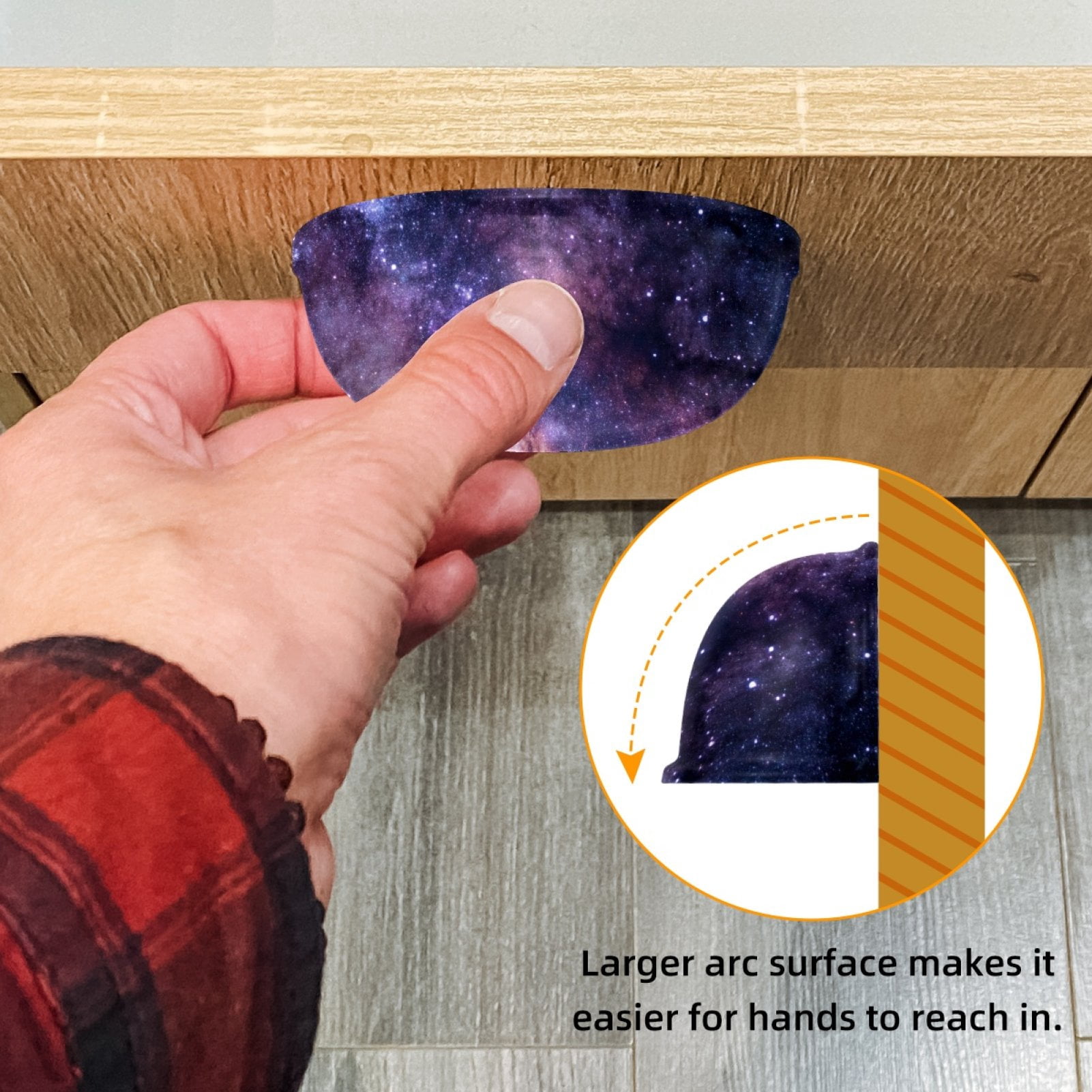 4 PCS Cabinet Cup Pull Space Nebula Star Drawer Handles with Screws for Cabinet Dresser Kitchen Home Hardware Decor