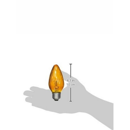 G E LIGHTING 75339 Amber Flame Shaped Bulb, 25W, 2-Pack