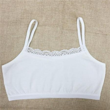 

Angmile Girls Training Bras in All Cotton Starter Bras for Young and Little Girls Soft Camisoles Sports Bra Girl Underwear Cotton Lace Bras