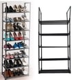 thumbnail image 1 of Shoe Rack, Metal Storage Organiser Stand Durable Large Capacity Removable Space Saving Free Standing Display Rack Vertical Shoe Stand For Closets, Hallway, Bedroom, Entryway, Black, 1 of 8