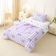 thumbnail image 2 of Erosebridal Kids Coquette Bow Twin Comforter Sets For Girls,Purple Letter D Personalized Initial Bedding Set,Reversible,2-Piece, 2 of 7