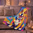 thumbnail image 6 of Vibrant Joyful Dog Portrait Hearts, Cozy Pet Portrait Pattern, Warm Flannel Blanket for Living Room and Bedroom, Dog Lovers Just Because Gift, Pet Lover Home Decor, 6 of 9