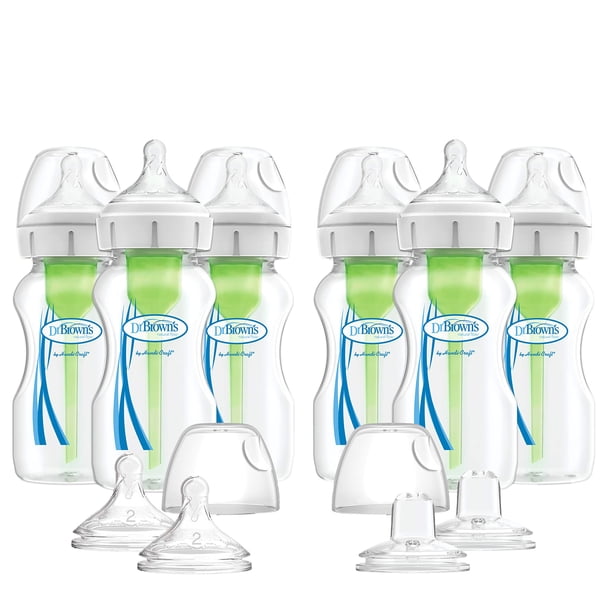 Biberones Dr. Brown's Natural Flow® Anti-Colic Options+™ de 270 ml de ancho, paquete de 6