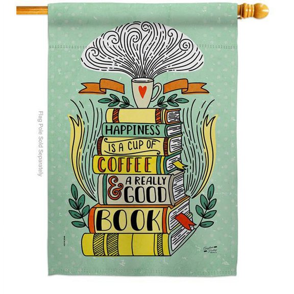 Angeleno Heritage H137639-BO 28 x 40 in. Good Book Sweet Life Expression Double-Sided Decorative Vertical House Flags - Decoration Banner Garden Yard Gift