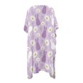 thumbnail image 2 of HELLHERO Polyester Long Kimono Swimsuit Cover Up for Beach Quick Dry Free Size Bathing Suit Cover Up Lavender Bunny Daisy, 2 of 6