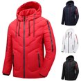 thumbnail image 4 of XMMSWDLA Deals Clearance Tops for Men Winter Stitching Casual Thick Fit Side Seam Pockets Warm Zipper Cotton Jacket, 4 of 4