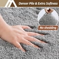 thumbnail image 3 of Toilet Rugs U-Shaped 24"x20",Soft Absorbent Bath Mat with Non-Slip TPR Backing, Machine Washable Shaggy Bath Rug for Toilet,Grey, 3 of 8