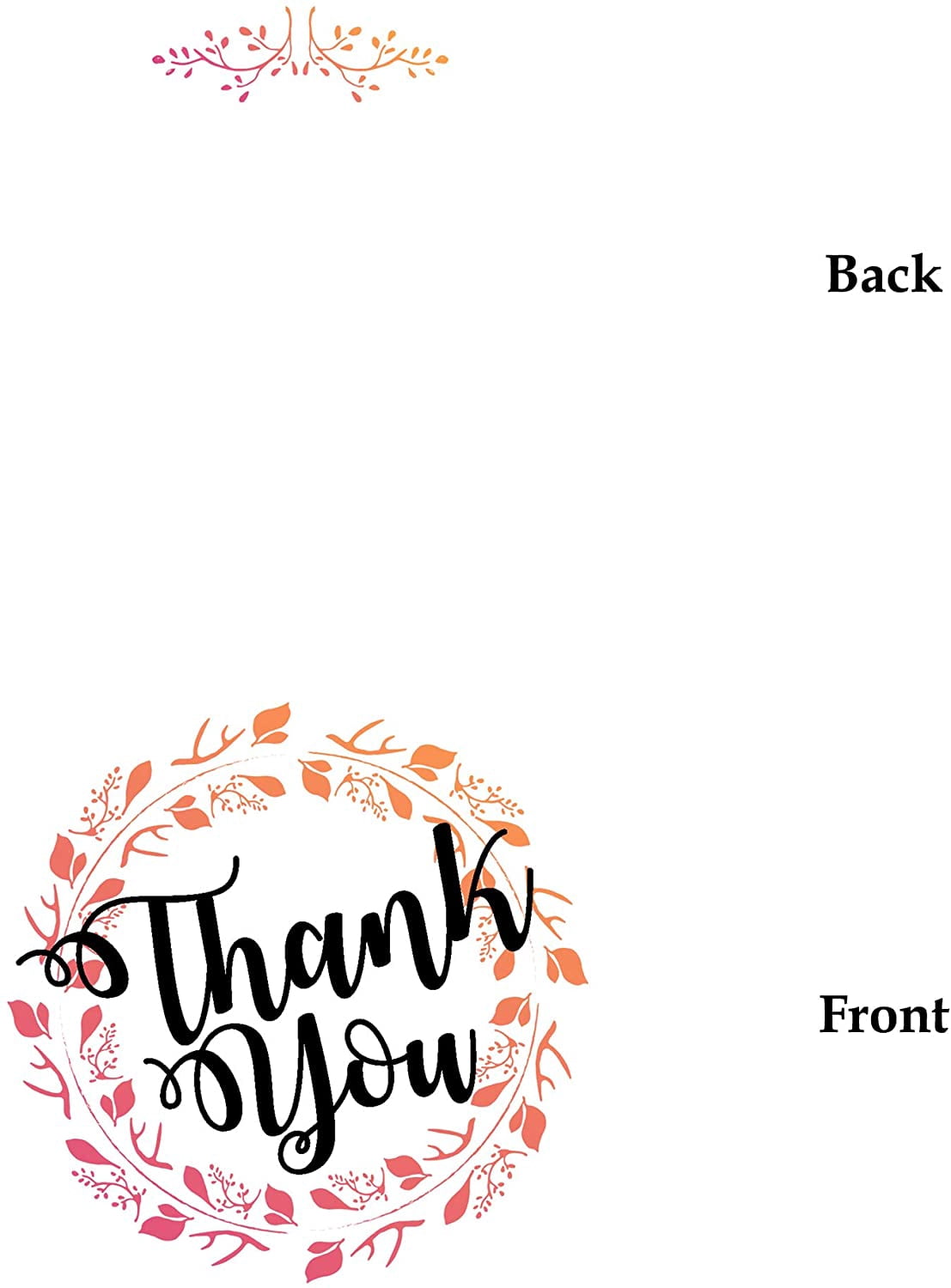 Darling Souvenir Baby Shower Thank You Notes Folded Blank Greeting Card With White Envelopes - 36 Pcs