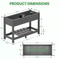 thumbnail image 4 of SERWALL HDPE Raised Garden Bed with Legs, 43"x16"x30" Elevated Planter Box, Outdoor Planter for Vegetables Flowers, 2-Piece, Gray, 4 of 12