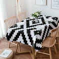 thumbnail image 2 of Black White Irregular Geometry Table Cloth Waterproof Dining Tablecloth Kitchen Decorative Coffee Cuisine Party Table Cover, 2 of 7