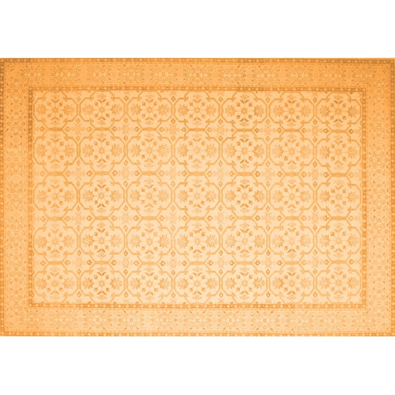 Ahgly Company Indoor Rectangle Abstract Orange Contemporary Area Rugs, 2' x 3'