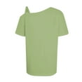 thumbnail image 4 of Spring Tops For Women, Casual Print Sexy Cold Shoulder Short Sleeve T-Shirt Top Long Fitted Women Green Tops 3/4 Trendy Plus Size Dressy Tops Blouses Casual Tops Blouses(XXL,Light Green) Unbranded, 4 of 5