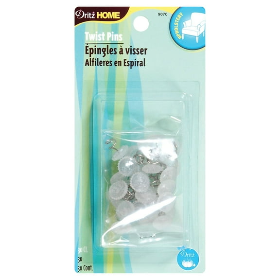 Dritz Upholstery Twist Pins: With Clear Heads, 30 Pieces
