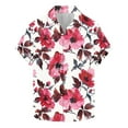 thumbnail image 7 of Yteetum Men's T Shirts Under $5.00 Hawaiian Floral Print T Shirts Casual Button Down Short Sleeve Lapel Beach Summer T-Shirts, 7 of 7