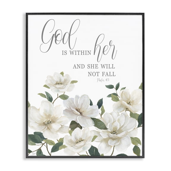 Stupell Industries Cottage God Is Within Her Black Framed Giclee Art, 11 x 14, by Nan