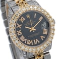 thumbnail image 3 of Pre-Owned Rolex Datejust 31MM 68273 Black Roman Diamond Dial Diamond Bezel Two Tone Yellow Gold Full Diamond Jubilee Bracelet, 3 of 8