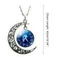 thumbnail image 5 of SmartBy Unisex Faux Gem 12 Constellations Hollow Crescent Moon Chain Necklace Jewelry Gift for Party, 5 of 8