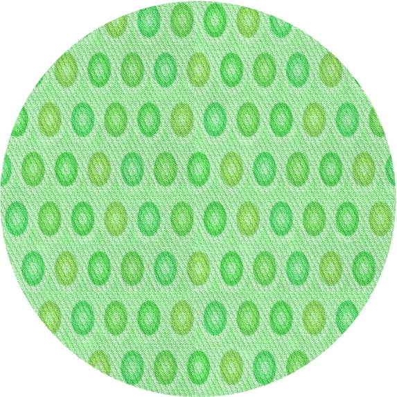 Ahgly Company Indoor Round Patterned Stoplight Go Green Area Rugs, 7' Round