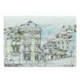 thumbnail image 1 of Medieval Cutting Board, Pale Sketch Design of Middle Age Renaissance Building European Old Town Cityscape, Decorative Tempered Glass Cutting and Serving Board, Large Size, Multicolor, by Ambesonne, 1 of 1