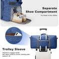 thumbnail image 5 of GYNKY Travel Duffle Bag 24" Foldable Weekender Bags Men Women, 66L Carry on Waterproof Overnight Bag Gym Bag with Shoes Compartment Trolley Sleeve, Large Packable Tote Duffel Bag for Sports Plane, 5 of 11