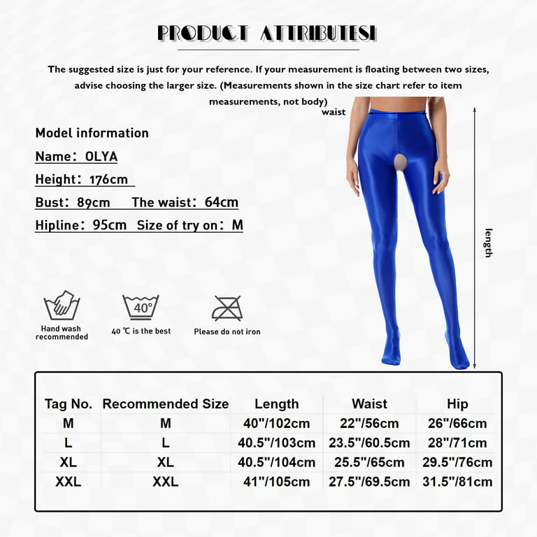 MSemis Women Glossy Oil Shiny Opaque Pantyhose Shimmery Tights Skinny  Leggings for Honeymoon Gift White M 