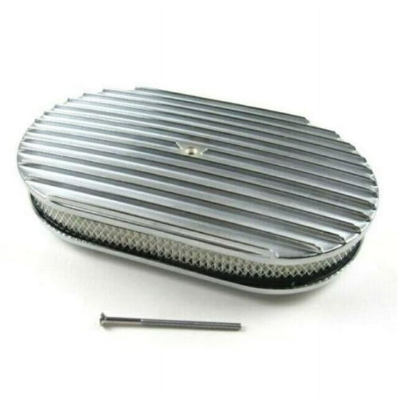 Bous Performance E40041P 15 in. Oval Full Finned Air Cleaner with Element, Polished - BPE-1104