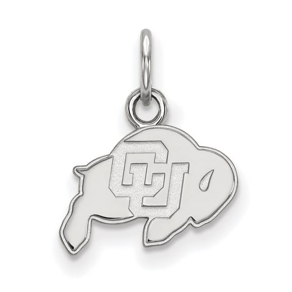 Sterling Silver LogoArt University of Colorado Buffalo Extra Small Pendant Charm