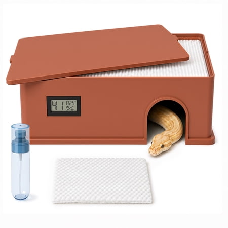Reptile Humid Hide Snake Hide with a Temperature and Humidity Sensor for Snakes, Ball Pythons, Lizards & Geckos