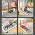 thumbnail image 4 of 2-in-1 Telescopic Sink Rack Adjustable Portable Sink Tray Expandable Storage Drain Basket Sink Organizer for Home Kitchen, 4 of 7