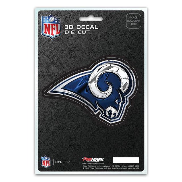Caseys 8162028728 5 x 8 in. Los Angeles Rams Decal Die Cut, 3D Logo Design