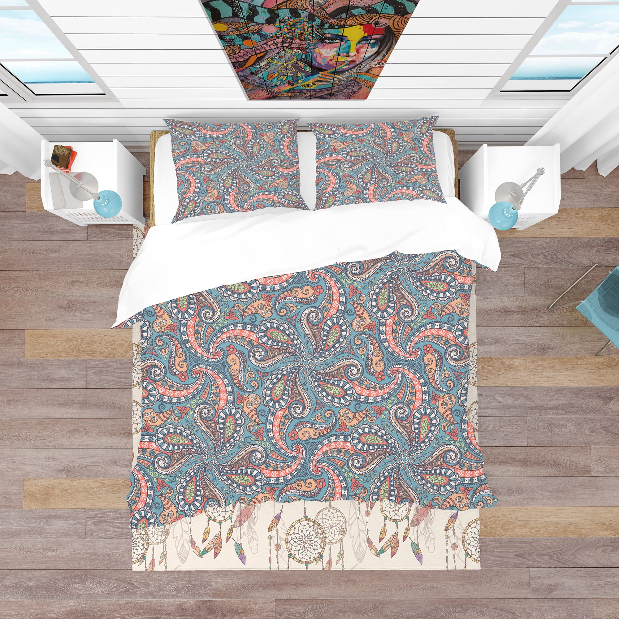 Designart 'Elegant Lace Pattern' Bohemian & Eclectic Duvet Cover Set