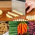 thumbnail image 4 of Heavy Duty Stainless Steel Crinkle Cutter, Wavy Chopper Knife Non-slip Design, Ergonomic Handle for Safe Kitchen Tools, Easy Clean up Dishwasher Safe, 4 of 5