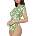 thumbnail image 2 of Easygdp Cute Crocodile Women's One-Piece Swimsuit Slim Fit Crew Neck Bodysuit Athletic Swimwear with Concealed Buckle - XX-Large, 2 of 9