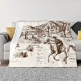 thumbnail image 1 of Balery Western Desert Cowboys3 Manta de Franela con Dibujo, Lujo Ultra Suave y Cálido, Antipelusa y Resistente a las Arrugas para Cama, Sofá, Camping -50"x40", 1 of 6