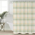 thumbnail image 2 of Hokiten Shower Curtain, Farmhouse Grid, Fabric Shower Curtains for Bathroom, Country Minimalistic Geometric Plaid Lattice Bath Curtain Waterproof Bathtub Curtains with 12 Hooks, Small 36" x 72", 2 of 7