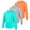 Orange/Light Gray/Turquoise Green, variant on BIG ELEPHANT 3-Pack Boys' Quick-Dry Long Sleeve Shirts, UPF 50+ Sun Protective Rashguard, Breathable Athletic Crew Neck Tops, Sizes XS-XXL