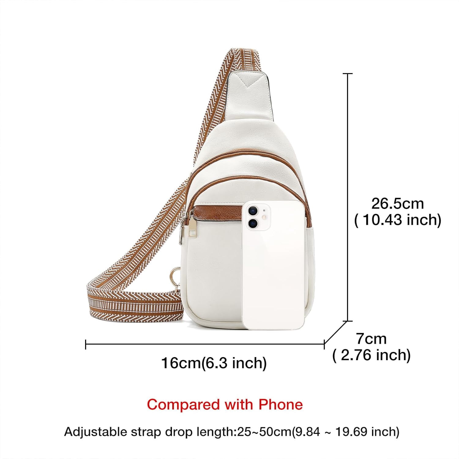 Small Sling Bag for Women Vegan Leather Crossbody Purses Fanny Pack Chest Bag for Travel