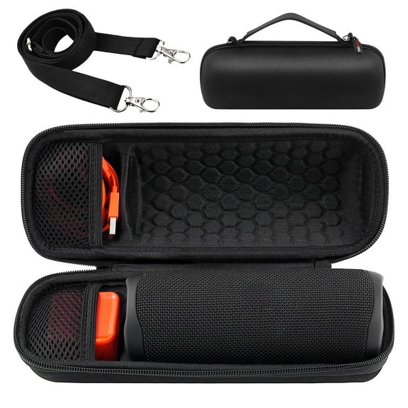 Case Compatible with JBL Charge 4/ Charge 5, Travel Bag for Wireless Speaker, Carrying Storage Bag Fits Charger and USB Cable- Black