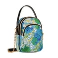 thumbnail image 2 of Leather Handbag Crossbody Bag Beautiful Lotus Flowers, 2 of 7