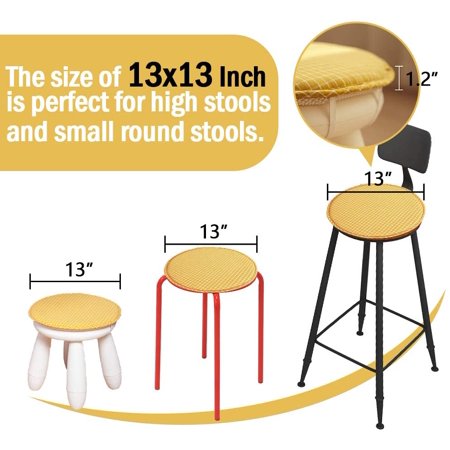 Round Stool Chair Cushions For Kitchen Dining Seat Pads With Ties 4 Pack Non Slip Pad High Chairs Bistro Bar 13 Inch Grey Stripe Canada Round Stool Chair Cushions For Kitchen, Small Round Chair Cushions With Ties