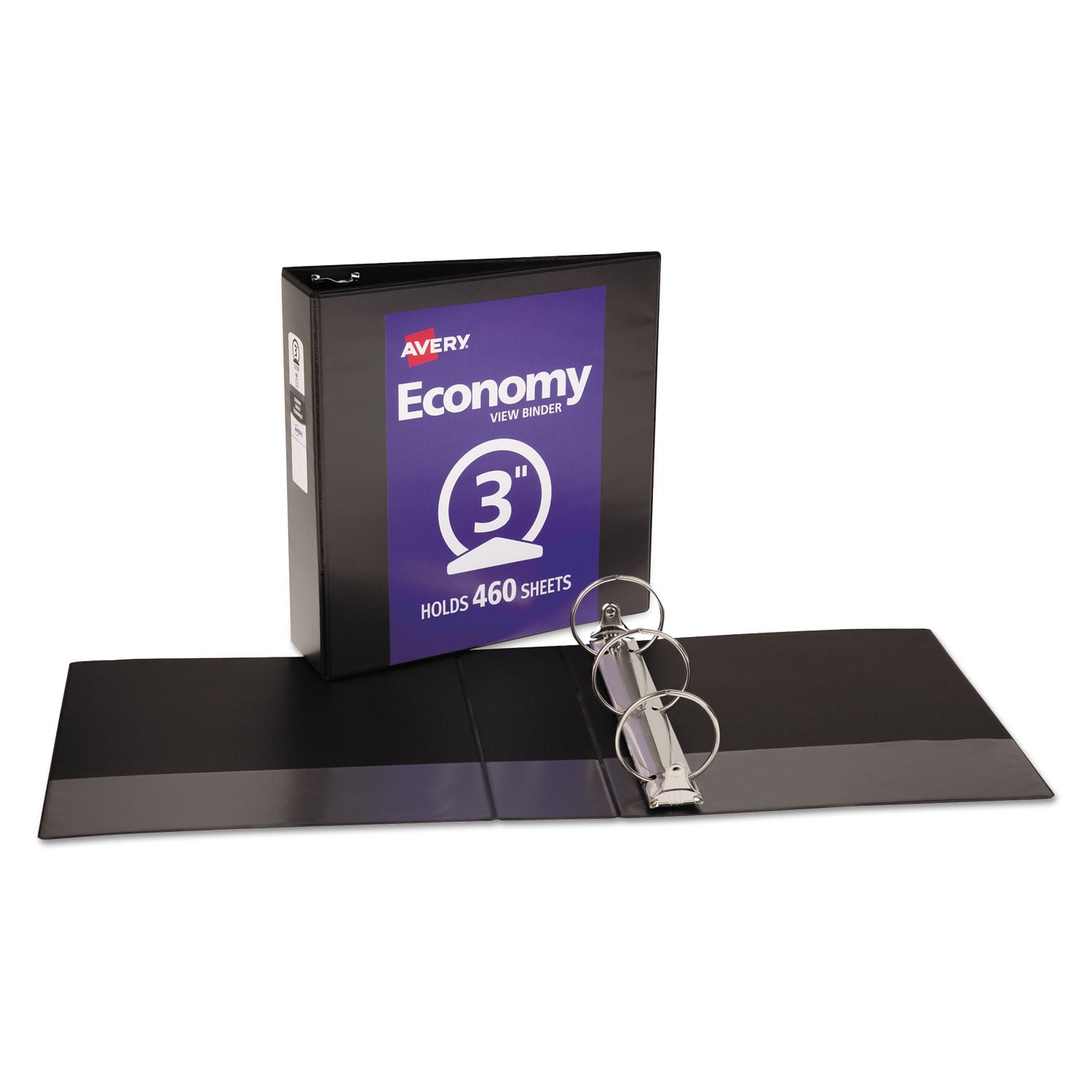 Avery Economy View Binder With Round Rings , 3 Rings, 3" Capacity, 11 X 8.5, Black, (5740)