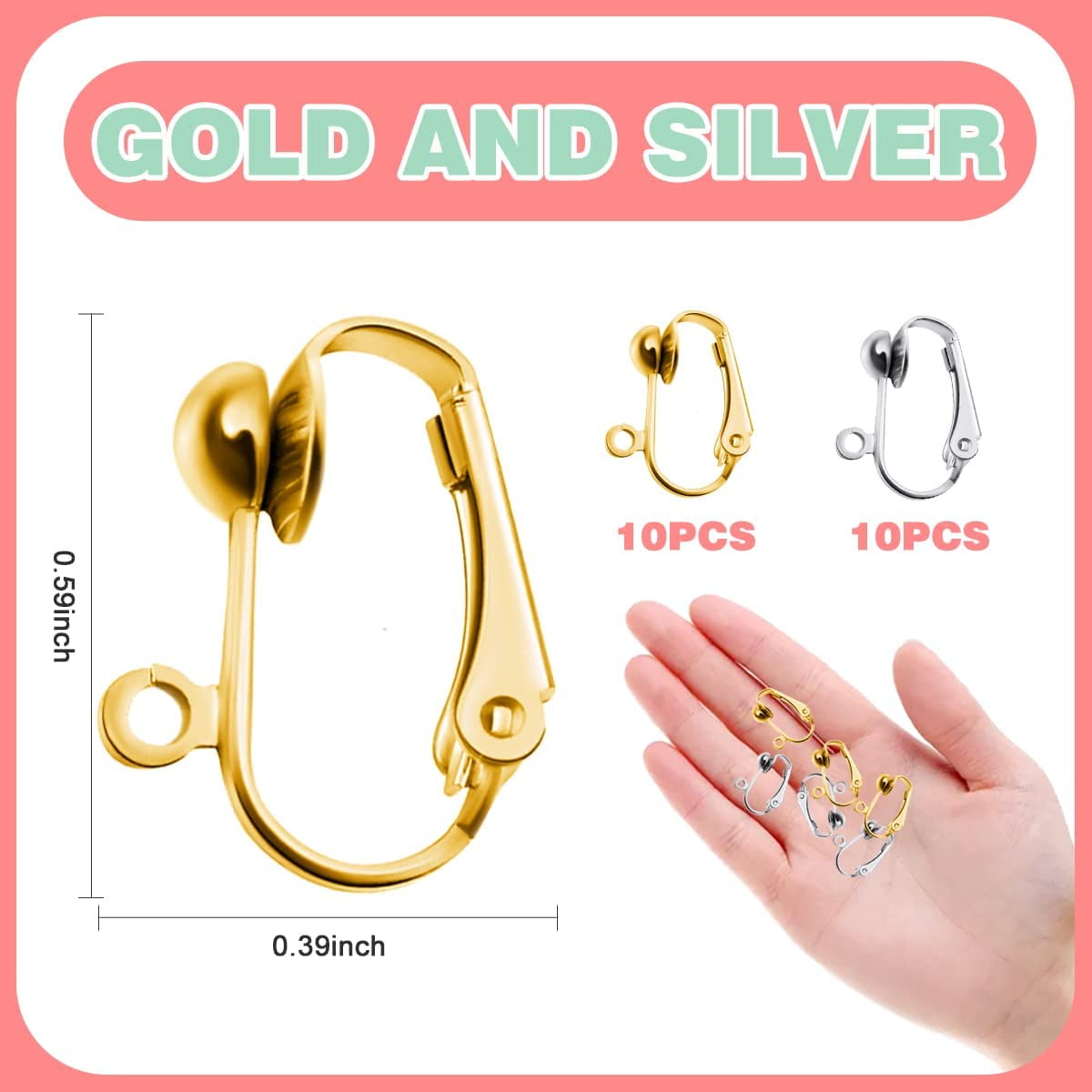 24 Pack Clip On Earring Converters, Hypoallergenic Clip On Earring Backs  Parts Components Findings for Earring DIY and Pierced to Clip On Ears (Gold  and Silver) 